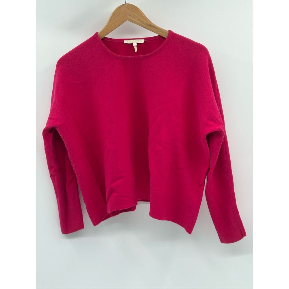 Maje Sweater Women Size 1‎ Small Fuchsia Pink Boxy Crop Length